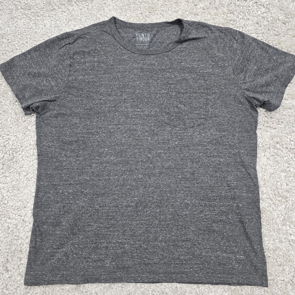 Flint and Tinder Mens Gray Short Sleeve‎ Pullover Shirt 2XL Minimalist Everyday